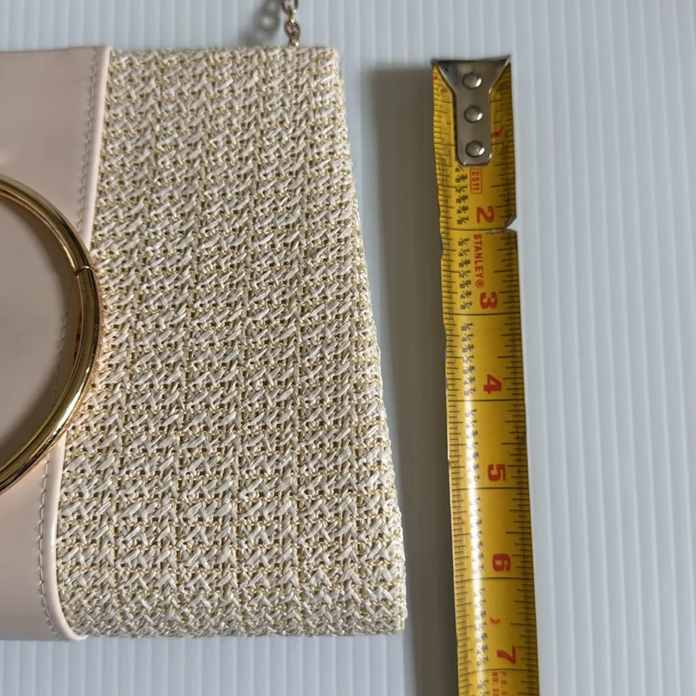 Cream and Gold Clutch with Tassel